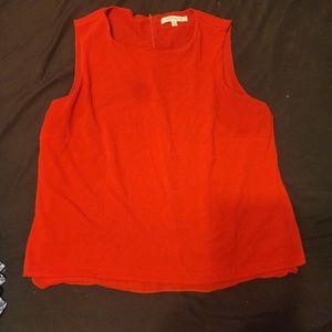 Red tiered blouse